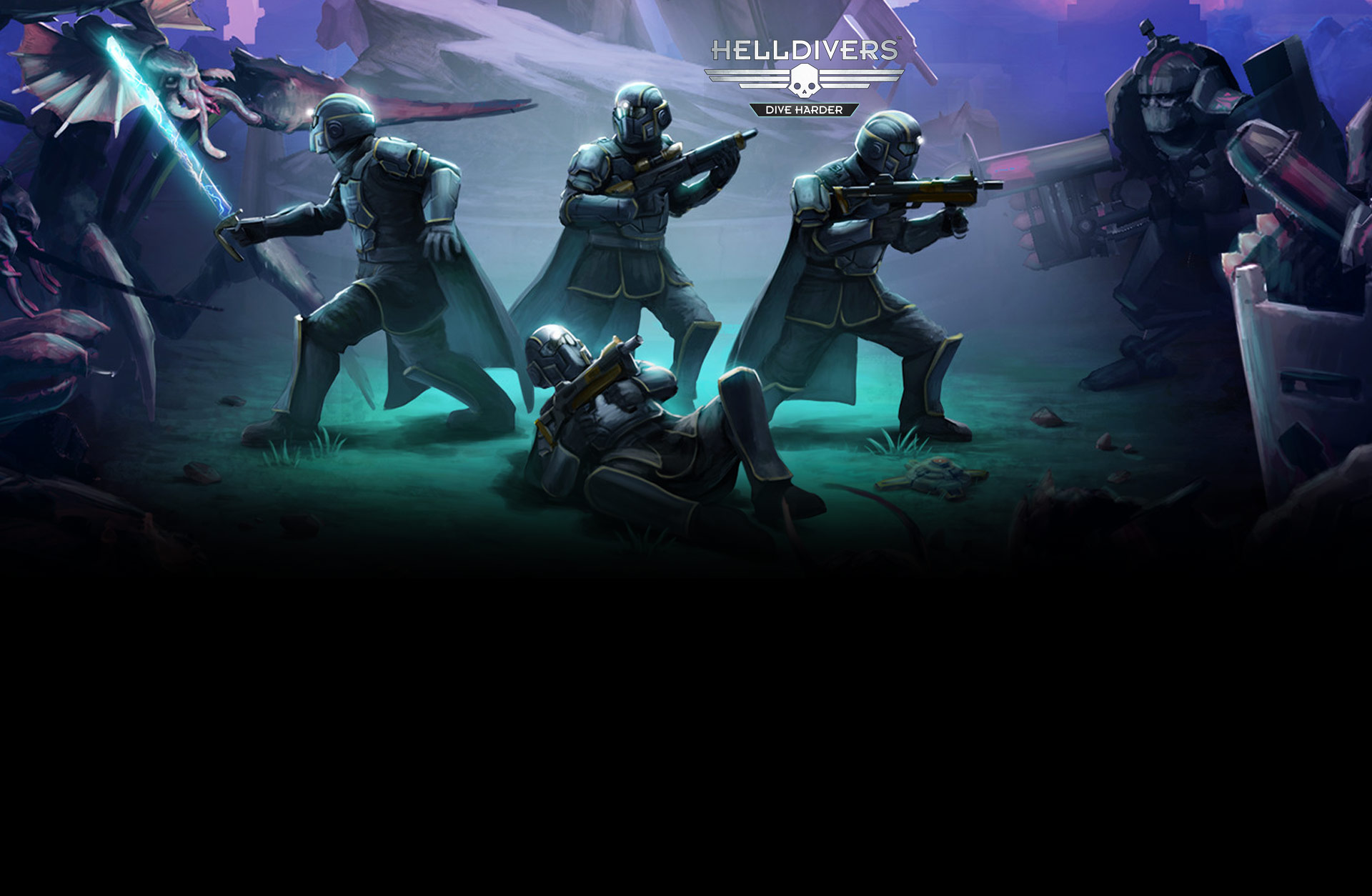 Helldivers 2. Helldivers: Dive harder. Helldivers Deluxe Edition. Helldivers Digital Deluxe Edition. Helldivers 2 server status